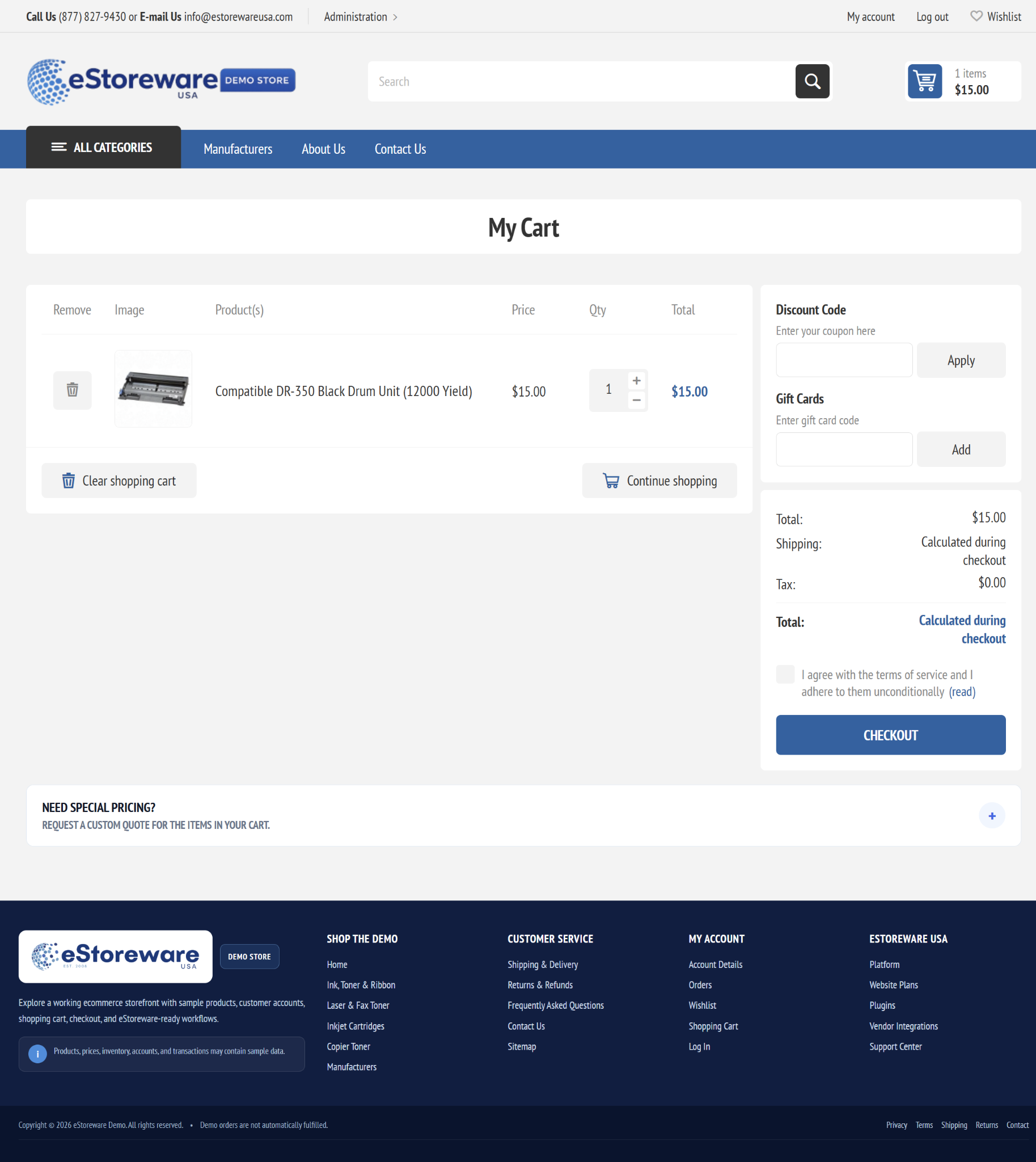 Quick Order Forms products added to nopCommerce shopping cart