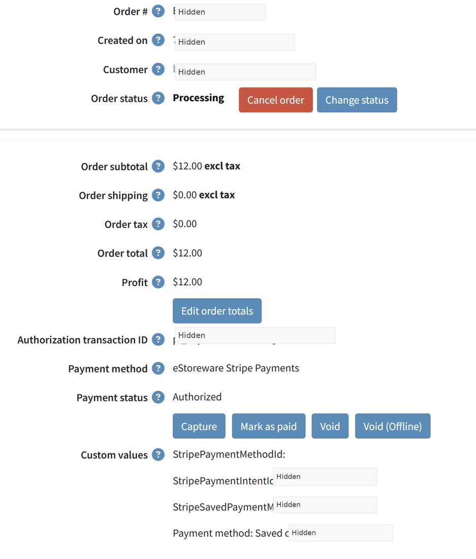 Authorize-only order