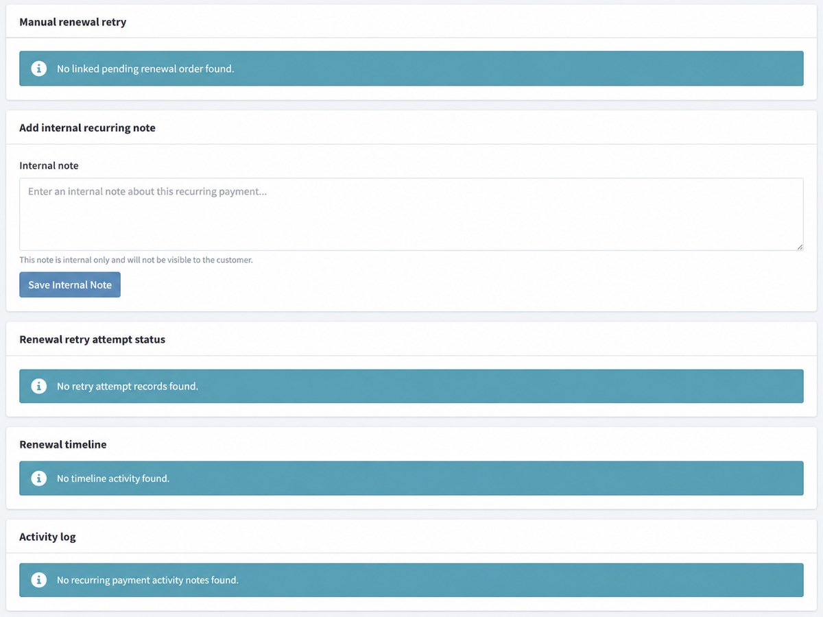 Recurring retry history