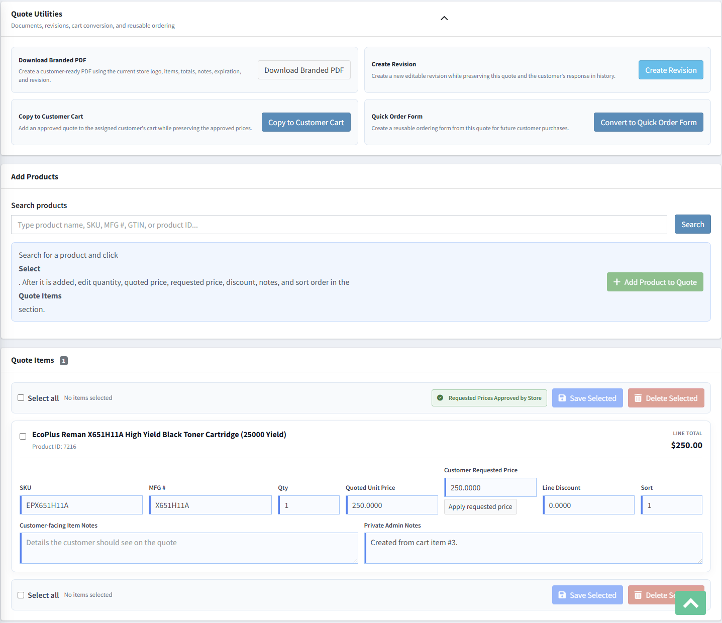 Advanced Quotes workflow and conversion tools